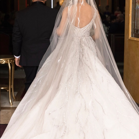 Steven Khalil Custom Wedding dress + veil Included - Picture 3 of 5
